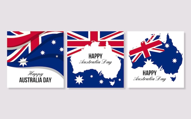 Collezione di cartoline d'auguri per eventi di australia day