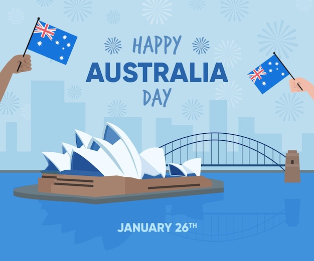 Illustrazione di giorno dell'australia in design piatto