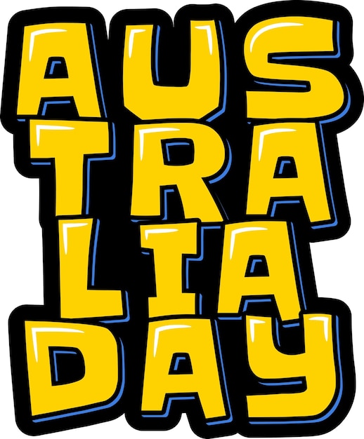 Vector australia day lettering vector illustration