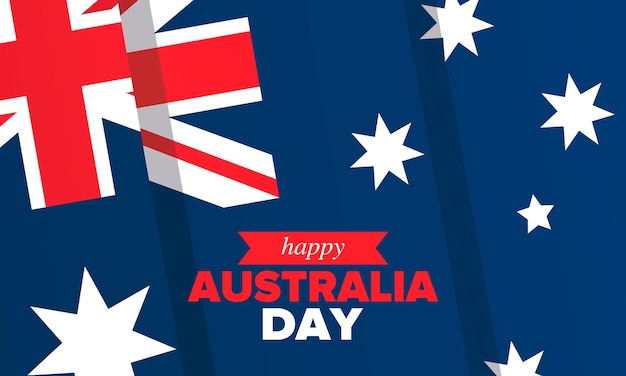 オーストラリアの日 1 月 26 日の国民の幸せな休日オーストラリアの国旗愛国的な要素ベクトル