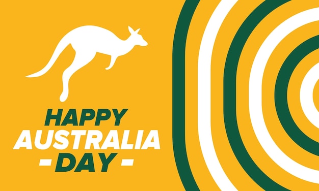 Australia day national happy holiday in january 26 australian flag patriotic elements vector