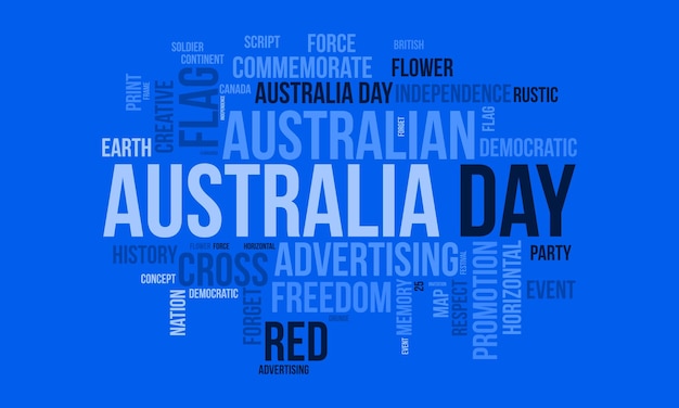 Australia Day world cloud background Federal awareness Vector illustration design concept