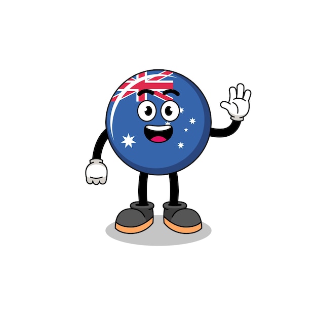 Vector australia flag cartoon illustration with satisfaction guaranteed medal