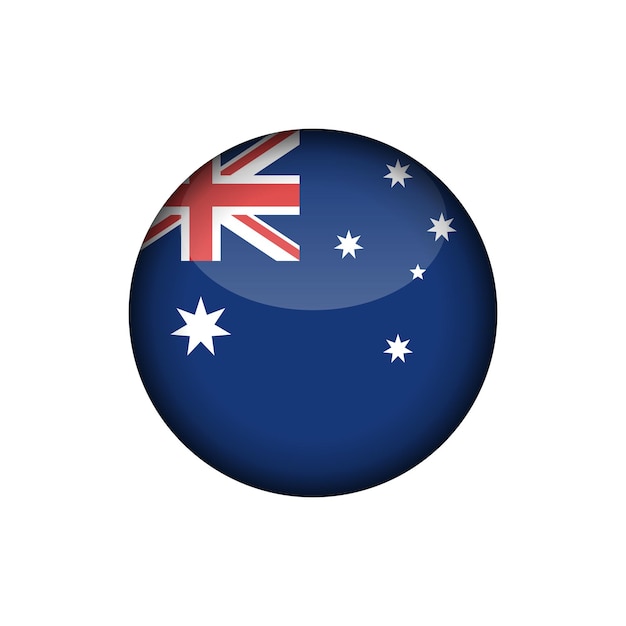 Australia Flag Circle Button Vector Template