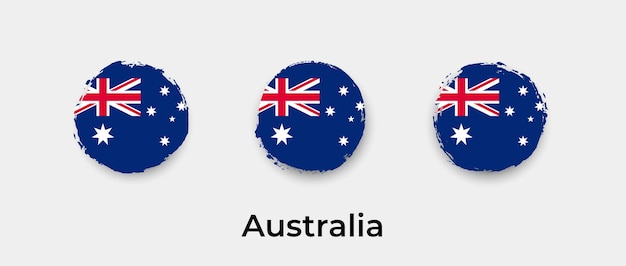 Australia flag grunge bubbles icon vector illustration