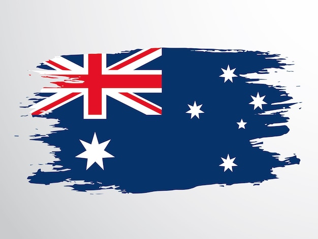 Vector australia flag hand drawn with a brush australian flag