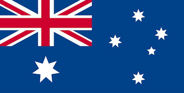 Colori e proporzione ufficiali della bandiera dell'australia correttamente bandiera nazionale dell'australia