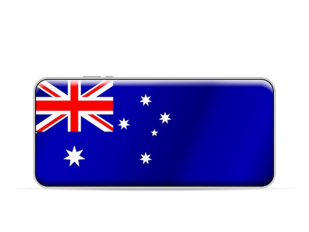 Australia flag on smartphone screen