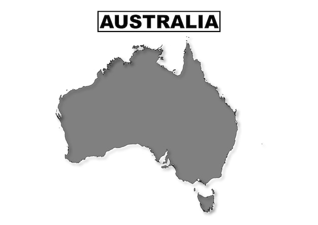 Australia grey vector map