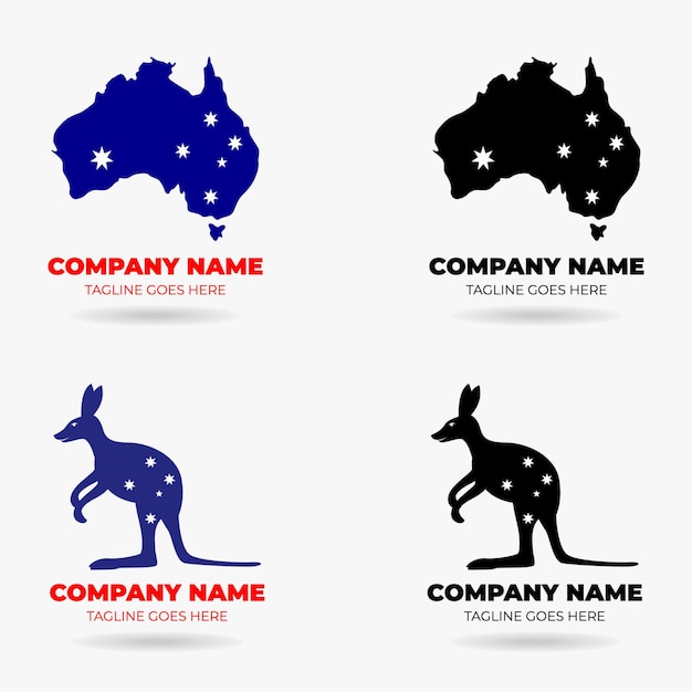 Дизайн шаблона набора логотипов Австралии
