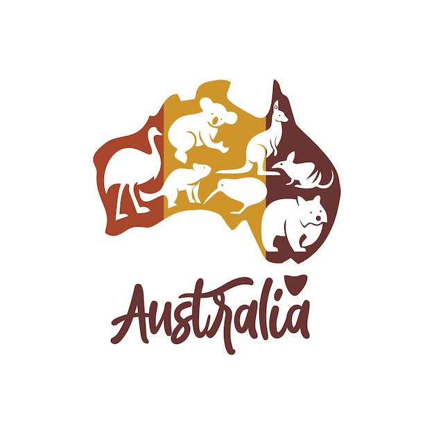 Vettore il modello logo australia