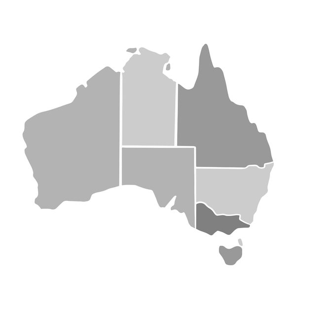 australia map color vector illustration