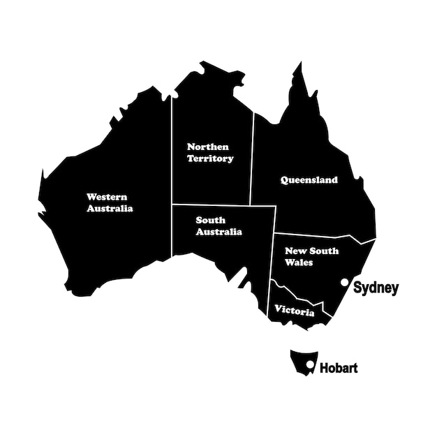 ベクトル オーストラリア地図アイコン