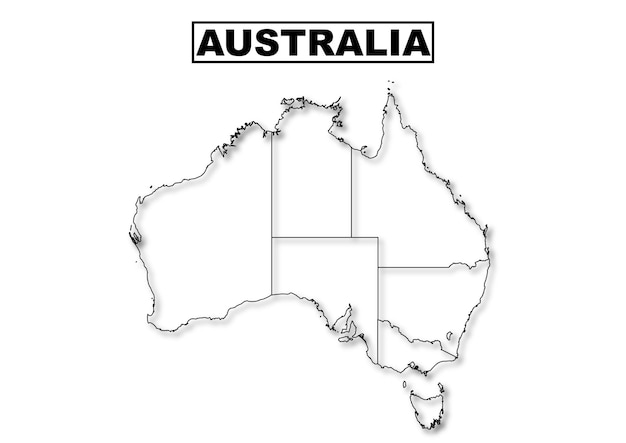 Вектор Схема карты австралии со штатами или провинциями