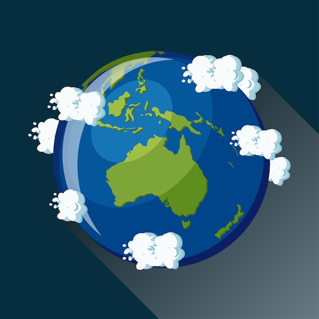 Australia map on planet earth, view from space. australia globe icon.