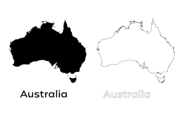ベクトル オーストラリアの地図のシルエット