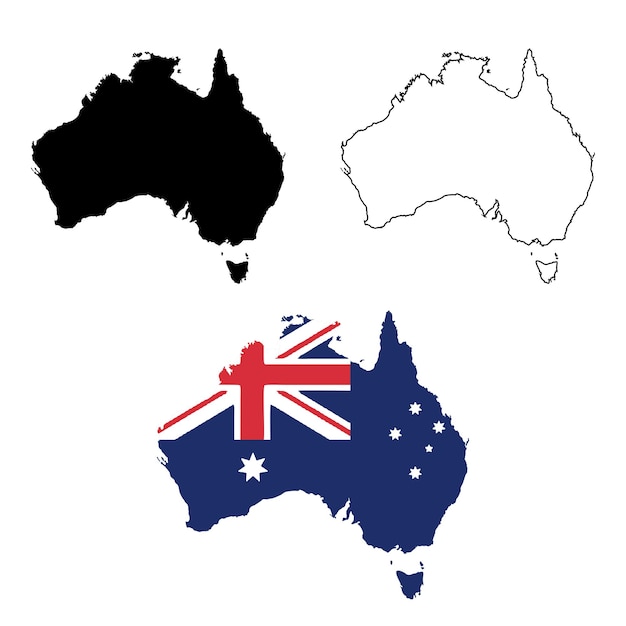 흰색 바탕에 호주 지도