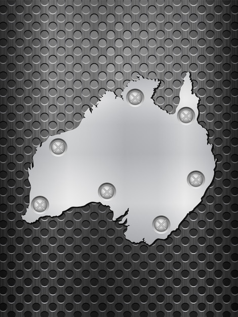 Vector australia metal map