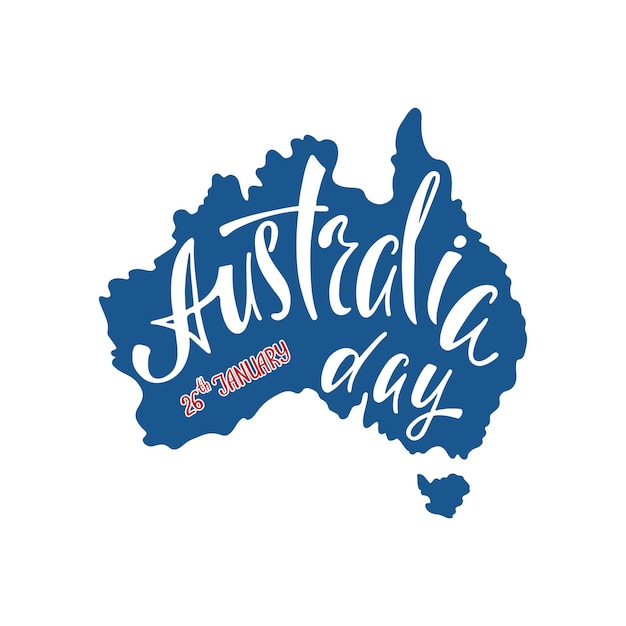 Vector australia republic day lettering. typographic national poster with hand written inscription. vector illustration