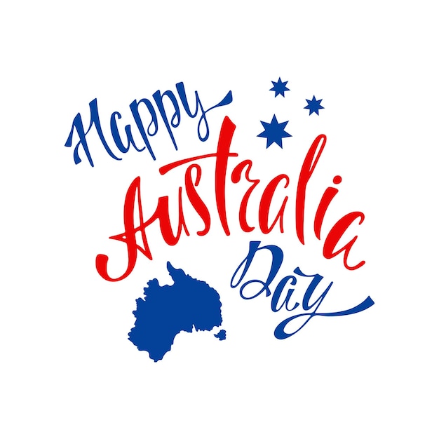 Australia republic day lettering. Typographic national poster with hand written inscription. Vector illustration