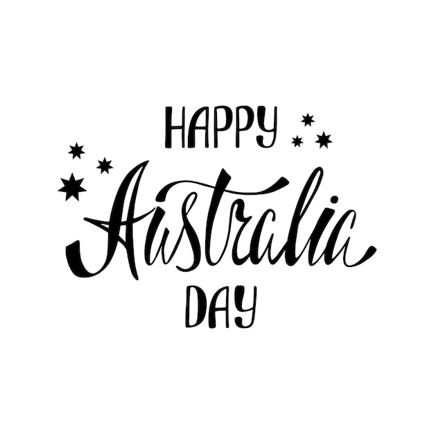 Australia republic day lettering. Typographic national poster with hand written inscription. Vector illustration