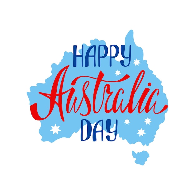 Australia republic day lettering. typographic national poster with hand written inscription. vector illustration