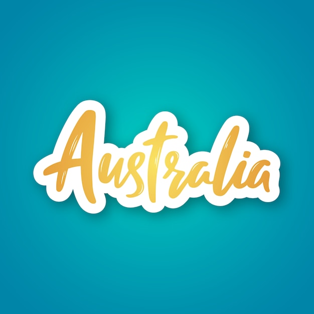 Australia sticker on blue