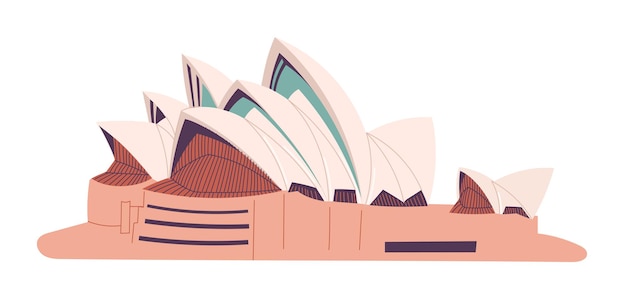 Vettore australia sydney opera house illustrazione vettoriale isolato.