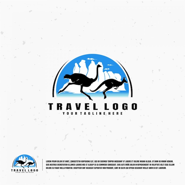 Modello di logo di illustrazione di viaggio australia