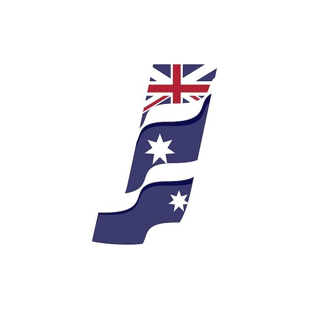 Vector australian alphabet flag j