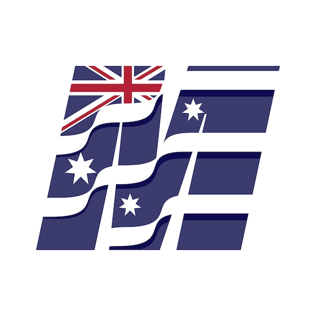 Vector australian alphabet flag m