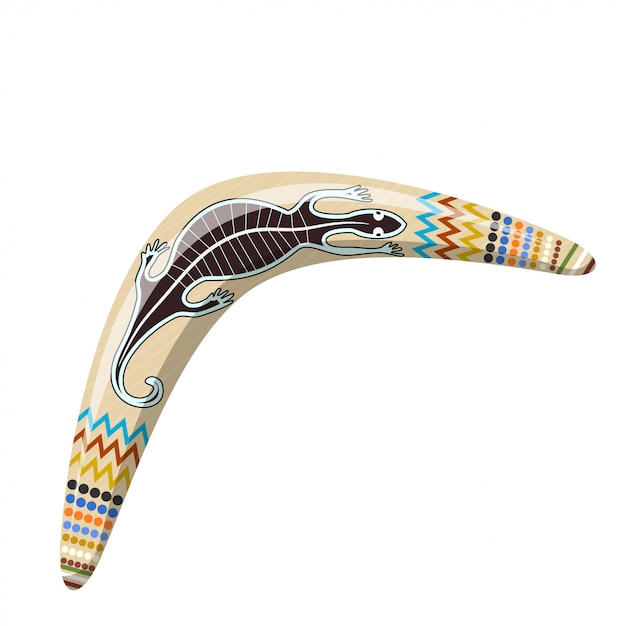 Australian boomerang. Cartoon boomerang Tribal