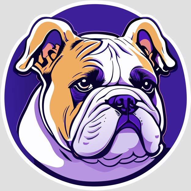 Vettore australian bulldog hand drawn cartoon sticker icon concept isolato illustrazione