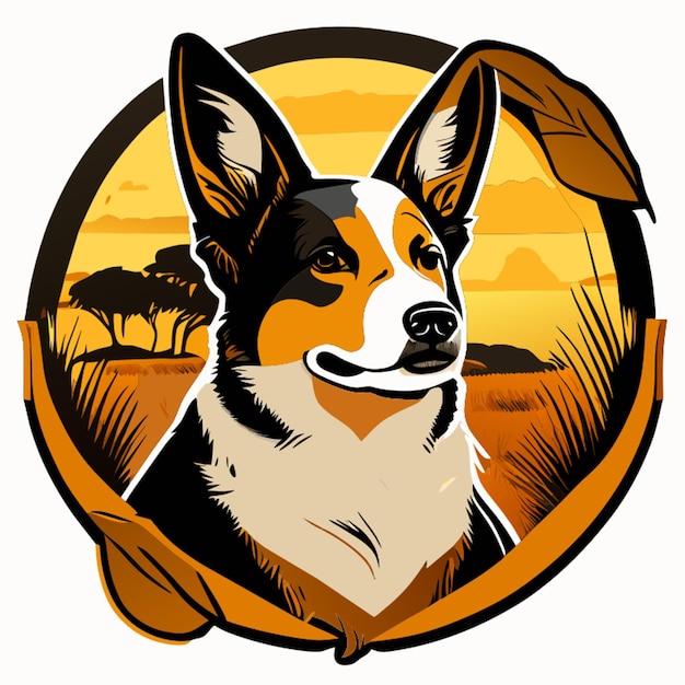 australian cattle dog sticker vector illustration