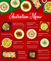 Australian cuisine food of bbq restaurant menu