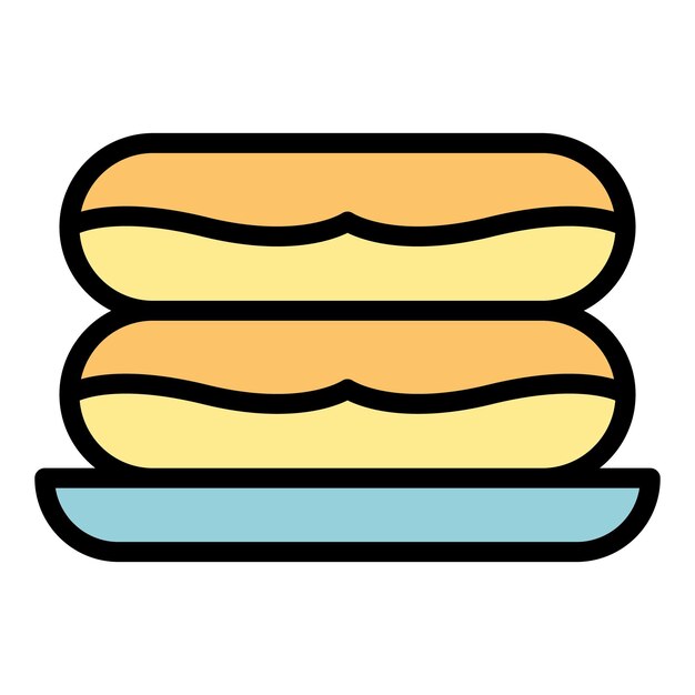 Australian donuts icon outline vector food cuisine dish pie color flat