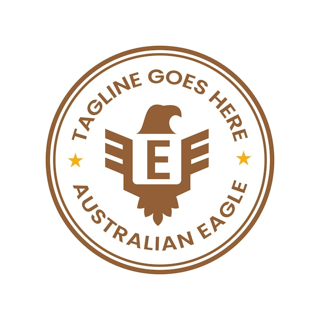 Australian E Vintage Retro Eagle symbol emblem template design Design logos