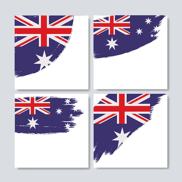 Vector australian flag in brush strokes