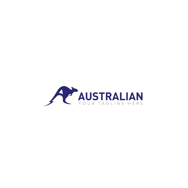 이니셜 A가 있는 호주 캥거루 로고 디자인