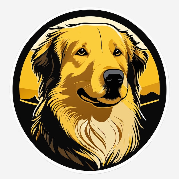 Австралийская собака-ретривер, нарисованная вручную мультяшная наклейка, иконка, изолированная иллюстрация