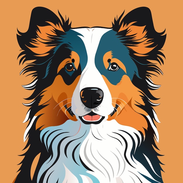 Vector australian shepherd dog vector illustration