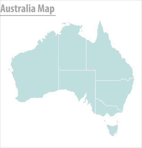 Australië kaart illustratie vector gedetailleerde Australië kaart met staten