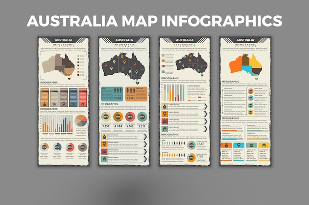 Australië kaart infographic sjabloon