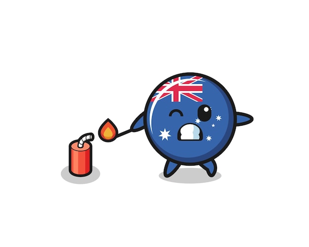 Australië vlag mascotte illustratie spelen voetzoeker schattig ontwerp