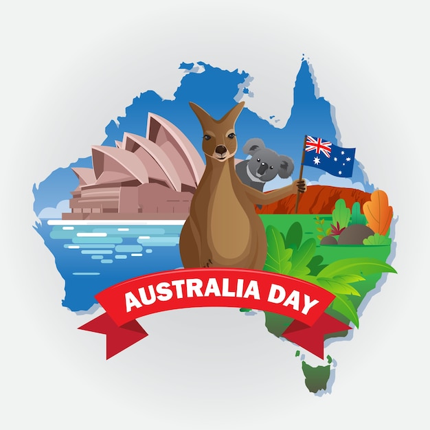 Australische dag met kangoeroe en koala