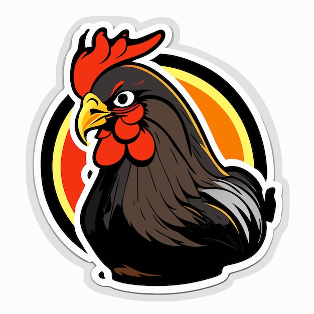 Vector australorp chicken hand drawn cartoon sticker icon concept isolated illustration