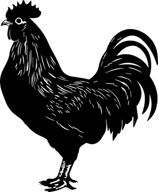 Australorp Chickenのベクトルシルエットイラスト 黒色 17