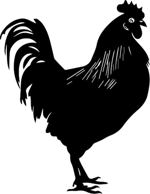 Australorp Chickenのベクトルシルエットイラスト 黒色 19