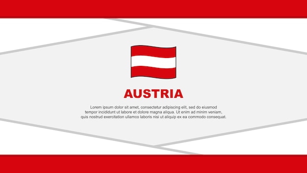 Modello di disegno astratto della bandiera dell'austria banner del giorno dell'indipendenza dell'austria cartoon illustrazione vettoriale vettore dell'austria