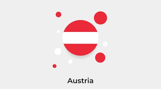 オーストリアの旗バブルサークル丸い形アイコンベクトル図